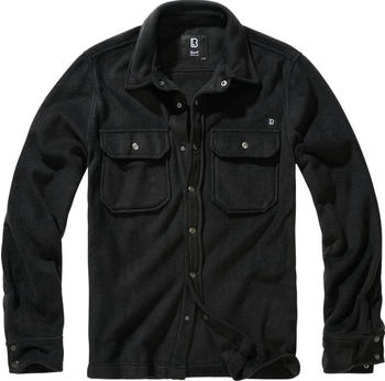 Brandit Jeff Fleece Langarmhemd Regular Fit (9720) schwarz