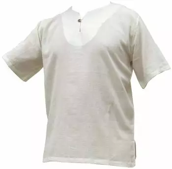 Panasiam K 1-Knopf Kurzarmhemd (Shirt, 'K', button, nature, L) naturweiß