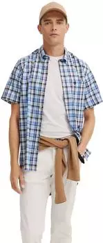Bugatti Button-Down Kurzarm Modern Fit Hemd taupe
