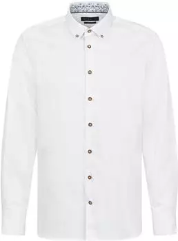 Bugatti Button-Down Hemd Modern Fit Langarm (9350-78500C) weiß