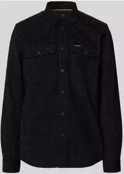 PME Legend Fine Waffle Corduroy Regular Fit Cord Hemd (PSI2509242) jet black