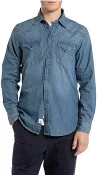 Replay Langarm Jeanshemd (M4023T.000.26C 94A) medium blue