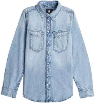 G-Star Slim Western Hemd Hellblau sun faded blue mist D27714-D539-G342