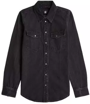 G-Star Slim Western Hemd Schwarz worn in nighttime sky D27714-D942-G865
