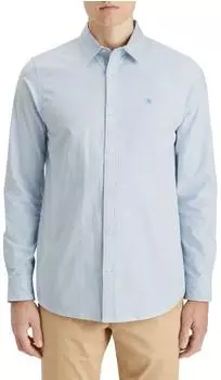 Scotch & Soda Seasonal Core Gestreiftes Regular Fit Langarmhemd hellblau/weiß
