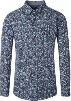 CASAMODA Modern Fit Hemd Print blau