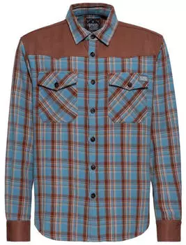 King Kerosin Western Hemd mit Schulterpasse Regular Fit hellblau