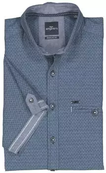 engbers Gemustertes Kurzarm-Hemd (39193) brilliantblau