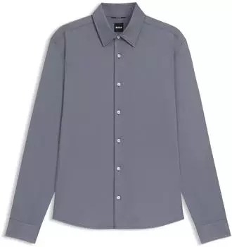 Hugo Boss Regular-Fit Hemd aus Performance-Stretch-Jersey mit Oxford-Struktur Style P-LIAM-K-F-261 50556672 Hellblau