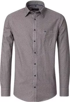 CASAMODA Print Freizeithemd Comfort Fit braun