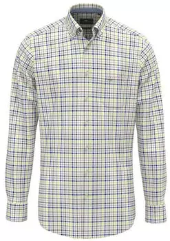 Fynch-Hatton Washed Oxford Check Hemd Langarm mit Button-Down-Kragen (86656423) pear
