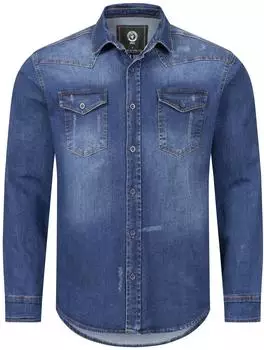Rock Creek Denim Hemd Regular Fit mit Stehkragen (H-419) hellblau