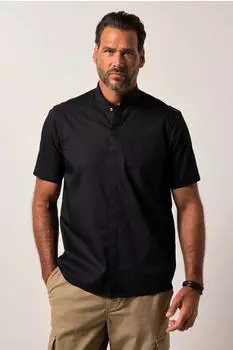 JP 1880 Kurzarmhemd Stehkragen Modern Fit schwarz