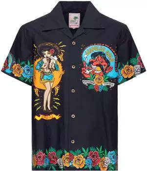 King Kerosin Acapulco Gold Hawaii Hemd Regular Fit schwarz
