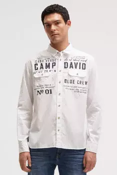 Camp David Langarmhemd mit Kentkragen Slim Fit (CB2512-5165-21) ivory