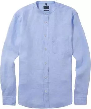 OLYMP Casual Leinenhemd Regular Fit Stehkragen (40465411) bleu