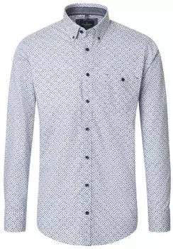 CASAMODA Hemd-Jacke Print Casual Fit blau