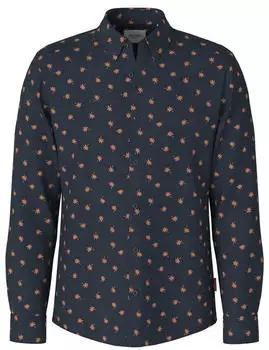 Joop! Hansen Langarmhemd mit Alloverprint (85618365) dunkelblau