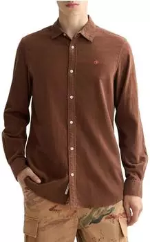Scotch & Soda Slim Fit Hemd mit Kentkragen dunkelbeige
