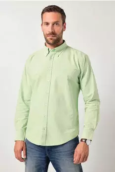 JP 1880 Piqué Langarmhemd acid washed Modern Fit pastellgrün