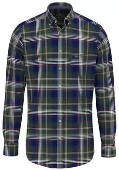 Fynch-Hatton Langarmhemd mit Logo Stickerei navy