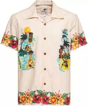 King Kerosin Honolulu Hawaii Hemd mit hawaiianischem Print