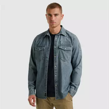 PME Legend Jeanshemd mit Logo Stickerei (75114220) denim blau