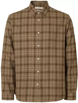Selected SLHREGNOAH BRUSHED TWIST SHIRT Regular Fit (16098234) hellbraun/dunkelbraun