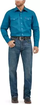 Wrangler Western Work Shirt Firm Finish indigo
