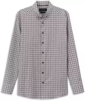 Bugatti Casual Hemd Modern Fit mit Button-Down-Kragen (27287603) cognac/schwarz/wei&szlig;