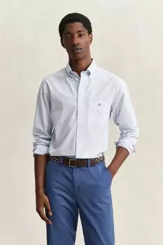 GANT Reg Classic Poplin Gingham Hemd mit Logostickerei light blue