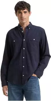 Tom Tailor Regular Fit Hemd mit verstellbarer &Auml;rmell&auml;nge (1048437) navy nep structure