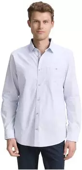 Tom Tailor Regular Fit Hemd mit verstellbarer &Auml;rmell&auml;nge (1047323) light blue horizontal structur