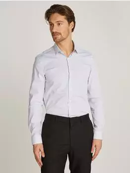 Calvin Klein Business Stripe Slim Shirt mit Logoprint (45) medieval blau