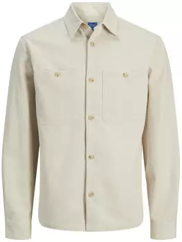 Jack & Jones JPRBLURAYLE LINEN BL. SOLID LS SHIRT SN Regular Fit (5715868358198) silbergrau/hellgrau