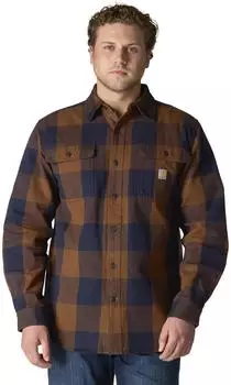 Carhartt Flanell L/S Plaid Shirt (107013) braun/dunkelblau