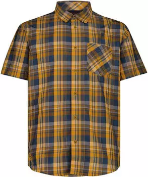 CMP Herren Kurzarm Karohemd (30T9937) petroleum/curcuma/blau