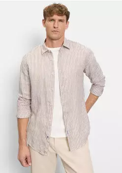 OLYMP Casual Leinenhemd Regular Fit Streifen (66454946) braun