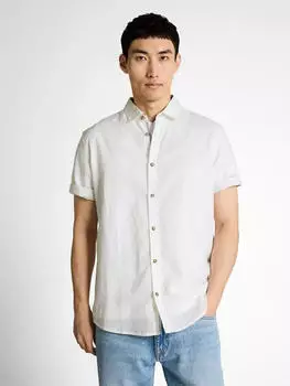 Tom Tailor Regular Fit Kurzarmhemd mit Leinenanteil (1045098) wei&szlig;