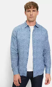OLYMP Casual Leinenhemd Regular Fit Kent (40581415S) blau