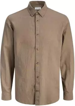 Jack & Jones Summer Langarmhemd (12269315) falcon/hellbraun