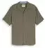 Tom Tailor Regular Fit Kurzarmhemd mit Leinenanteil im Pünktchen-Muster (1045099) khaki/oliv