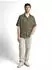 Tom Tailor Regular Fit Kurzarmhemd mit Leinenanteil im Pünktchen-Muster (1045099) khaki/oliv