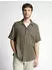 Tom Tailor Regular Fit Kurzarmhemd mit Leinenanteil im Pünktchen-Muster (1045099) khaki/oliv