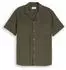 Tom Tailor Regular Fit Kurzarmhemd mit Leinenanteil im Pünktchen-Muster (1045099) dunkelgrün