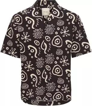 Only & Sons ONSDASH LIFE REG VISC AOP SS SHIRT NOOS (22024907) schwarz/weiß