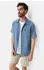 Camel Active Kurzarm Hemd aus einem Leinen-Baumwoll-Mix (409266-7S66) blau