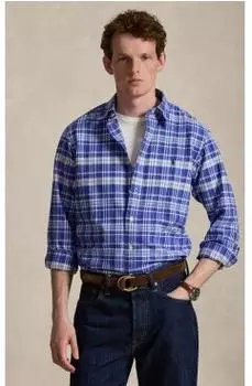 Polo Ralph Lauren Kariertes Custom-Fit Oxfordhemd (100093216) blue