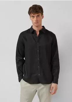 s.Oliver Regular Fit Reines Leinen Hemd mit Waschung (2176491) schwarz