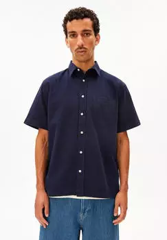 armedangels Cotton Lino Kurzarmhemd (30008345-3232) tinted navy